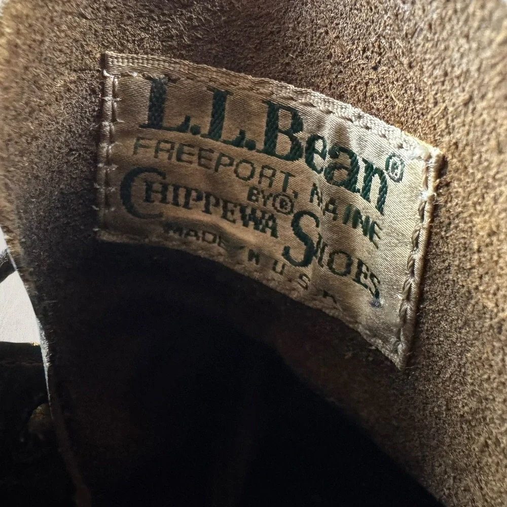 Chippewa LL Bean Katahdin Iron Works Leather Cap Toe Boots Mens 9 3E Vintage USA